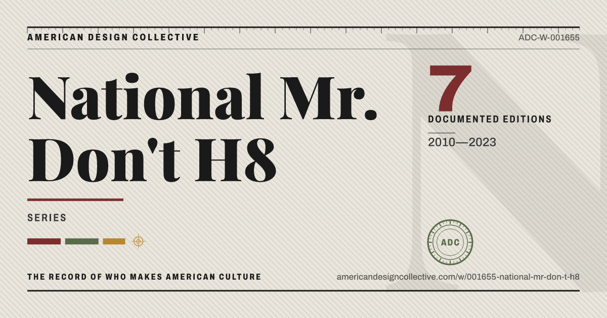 Registry card for National Mr. Don't H8: the ADC seal, National Mr. Don't H8, and how much is on record.