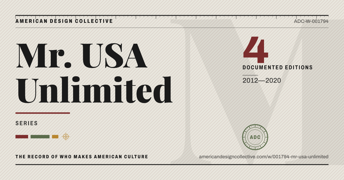 Registry card for Mr. USA Unlimited: the ADC seal, Mr. USA Unlimited, and how much is on record.