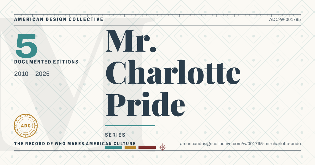 Registry card for Mr. Charlotte Pride: the ADC seal, Mr. Charlotte Pride, and how much is on record.