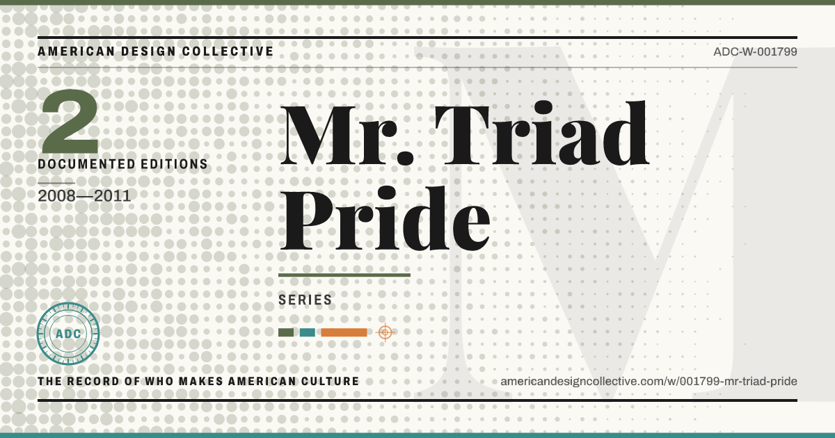 Registry card for Mr. Triad Pride: the ADC seal, Mr. Triad Pride, and how much is on record.
