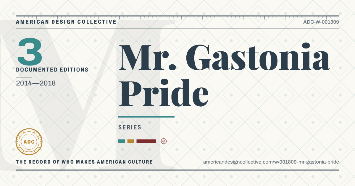 Registry card for Mr. Gastonia Pride: the ADC seal, Mr. Gastonia Pride, and how much is on record.