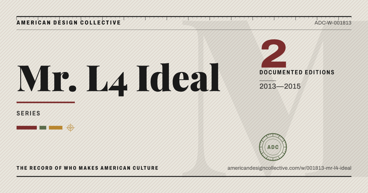 Registry card for Mr. L4 Ideal: the ADC seal, Mr. L4 Ideal, and how much is on record.