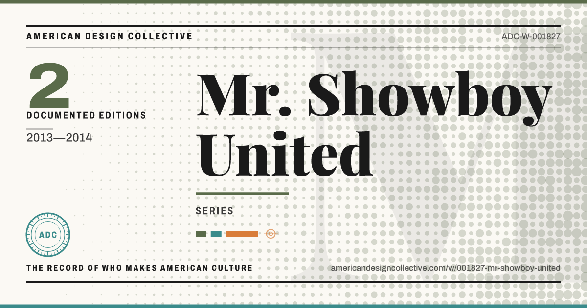Registry card for Mr. Showboy United: the ADC seal, Mr. Showboy United, and how much is on record.