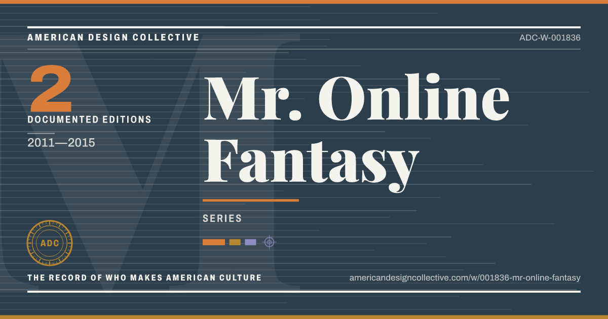 Registry card for Mr. Online Fantasy: the ADC seal, Mr. Online Fantasy, and how much is on record.