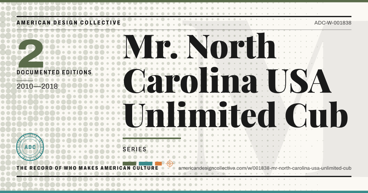 Registry card for Mr. North Carolina USA Unlimited Cub: the ADC seal, Mr. North Carolina USA Unlimited Cub, and how much is on record.