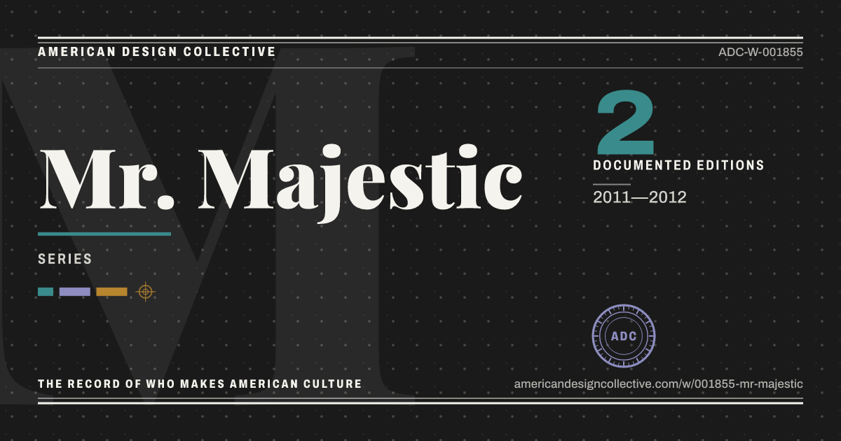 Registry card for Mr. Majestic: the ADC seal, Mr. Majestic, and how much is on record.