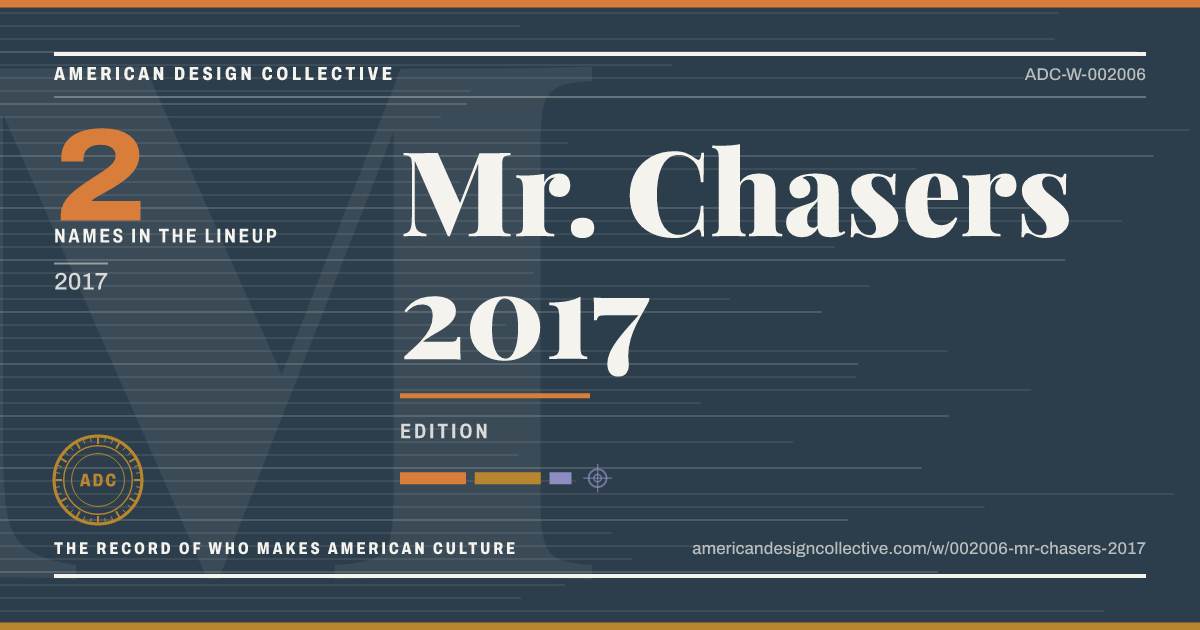 Registry card for Mr. Chasers 2017: the ADC seal, Mr. Chasers 2017, and how much is on record.