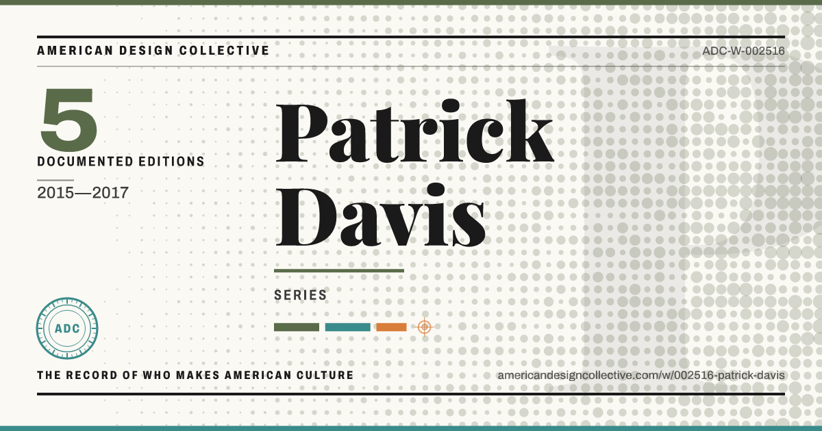 Registry card for Patrick Davis: the ADC seal, Patrick Davis, and how much is on record.