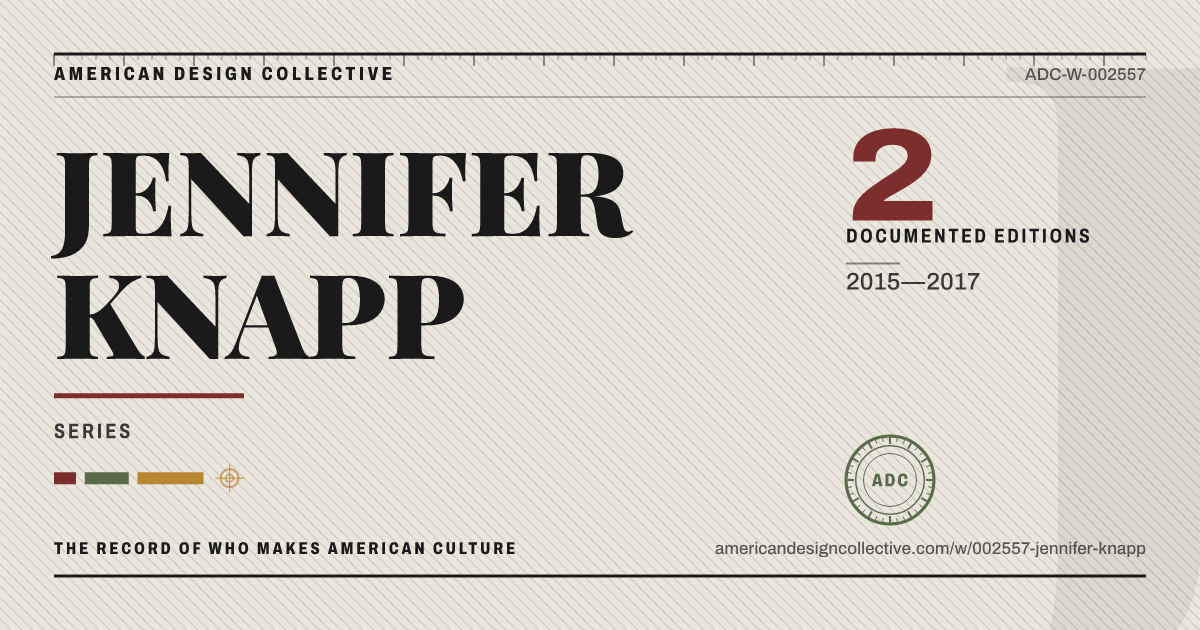 Registry card for JENNIFER KNAPP: the ADC seal, JENNIFER KNAPP, and how much is on record.
