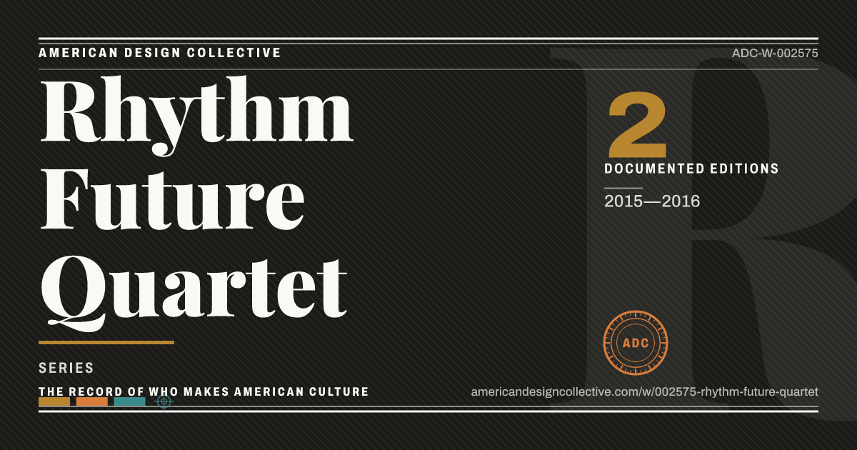 Registry card for Rhythm Future Quartet: the ADC seal, Rhythm Future Quartet, and how much is on record.