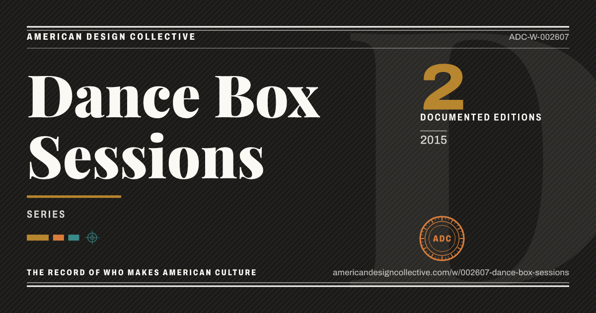 Registry card for Dance Box Sessions: the ADC seal, Dance Box Sessions, and how much is on record.