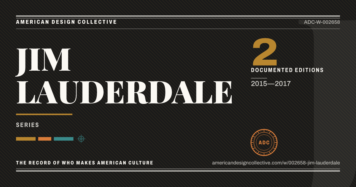Registry card for JIM LAUDERDALE: the ADC seal, JIM LAUDERDALE, and how much is on record.