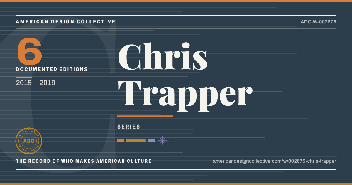 Registry card for Chris Trapper: the ADC seal, Chris Trapper, and how much is on record.
