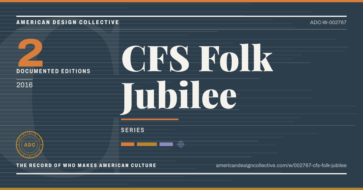 Registry card for CFS Folk Jubilee: the ADC seal, CFS Folk Jubilee, and how much is on record.