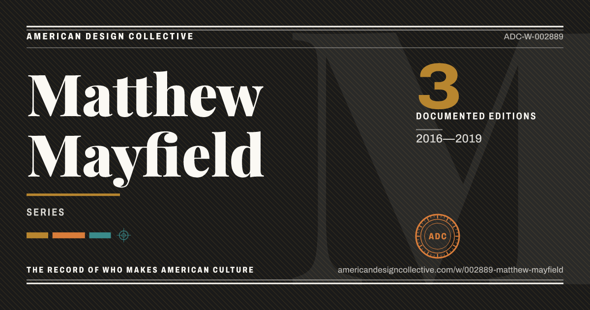 Registry card for Matthew Mayfield: the ADC seal, Matthew Mayfield, and how much is on record.