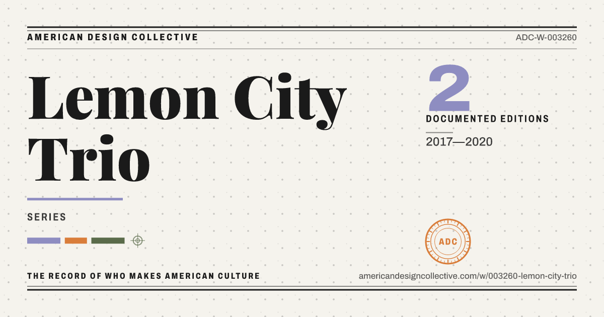 Registry card for Lemon City Trio: the ADC seal, Lemon City Trio, and how much is on record.