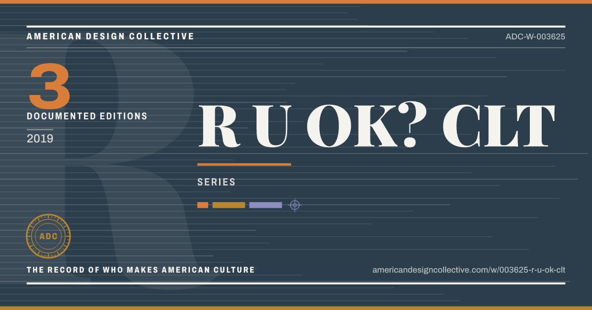 Registry card for R U OK? CLT: the ADC seal, R U OK? CLT, and how much is on record.