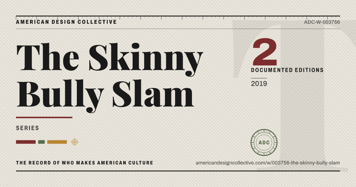 Registry card for The Skinny Bully Slam: the ADC seal, The Skinny Bully Slam, and how much is on record.