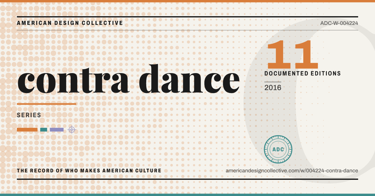 Registry card for contra dance: the ADC seal, contra dance, and how much is on record.