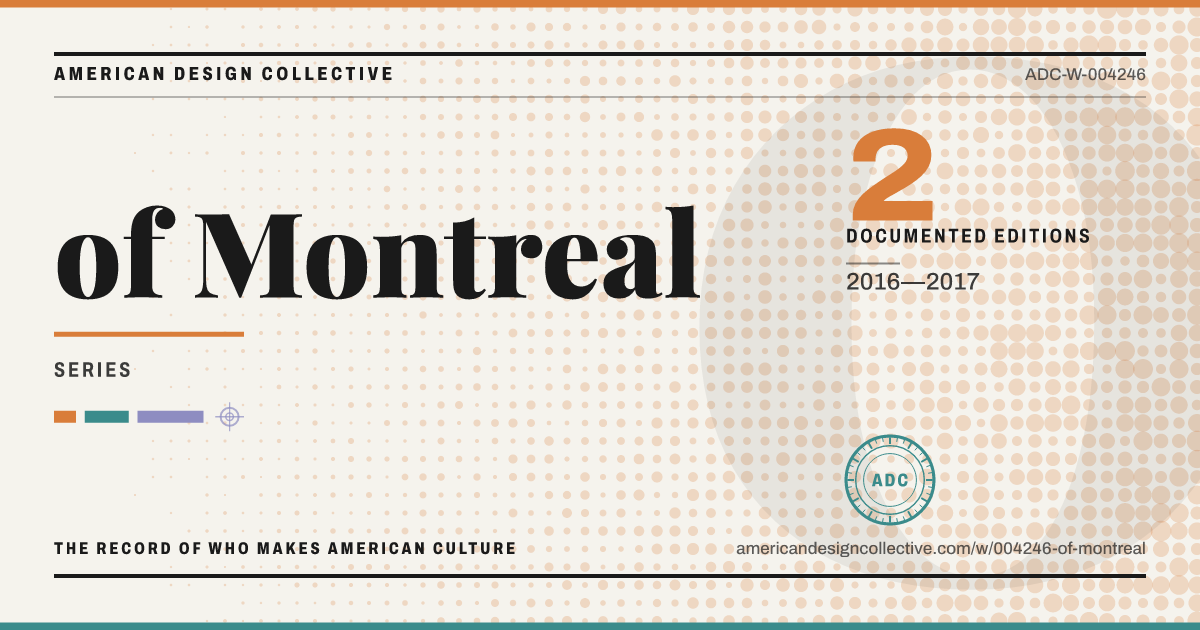 Registry card for of Montreal: the ADC seal, of Montreal, and how much is on record.