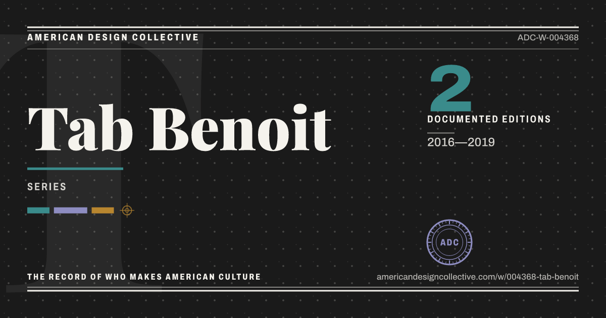 Registry card for Tab Benoit: the ADC seal, Tab Benoit, and how much is on record.
