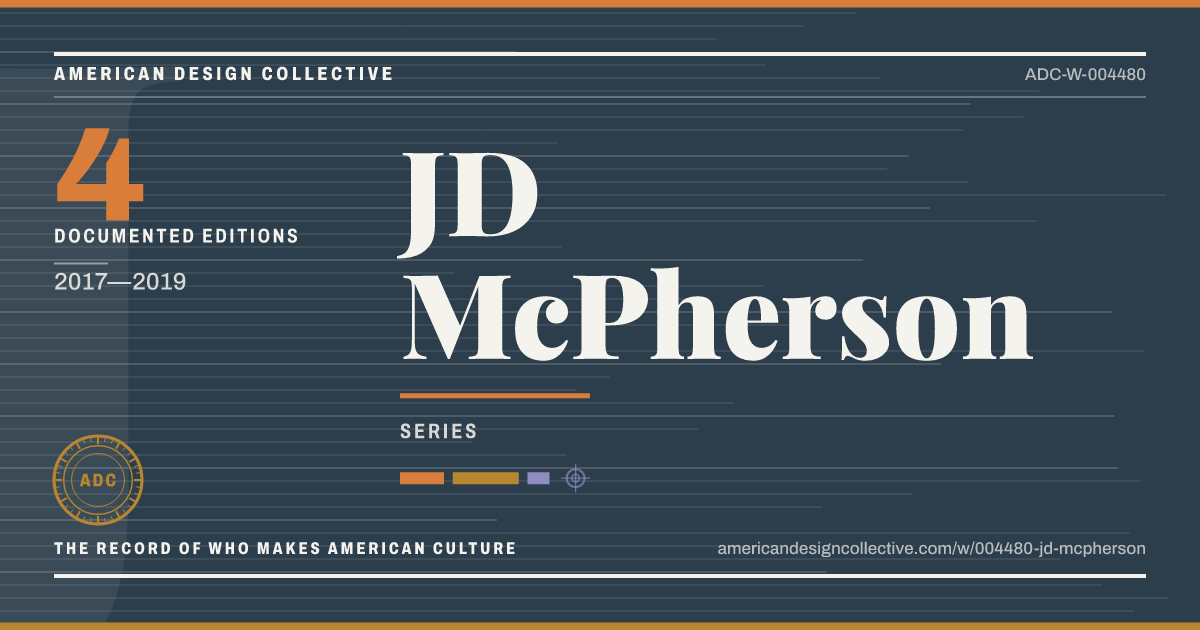 Registry card for JD McPherson: the ADC seal, JD McPherson, and how much is on record.