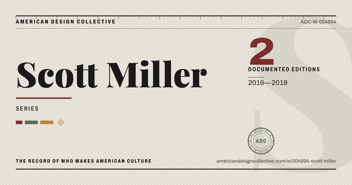 Registry card for Scott Miller: the ADC seal, Scott Miller, and how much is on record.