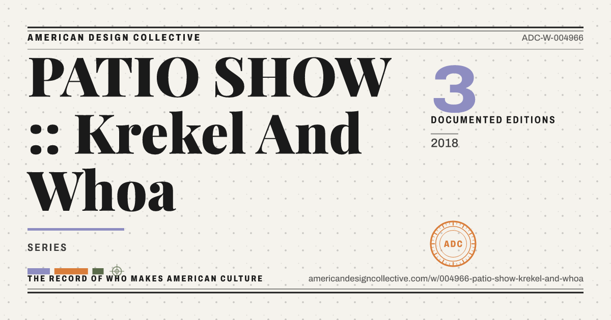 Registry card for PATIO SHOW :: Krekel And Whoa: the ADC seal, PATIO SHOW :: Krekel And Whoa, and how much is on record.