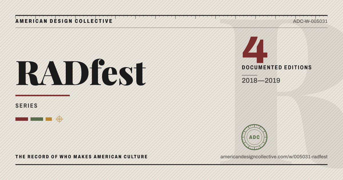 Registry card for RADfest: the ADC seal, RADfest, and how much is on record.