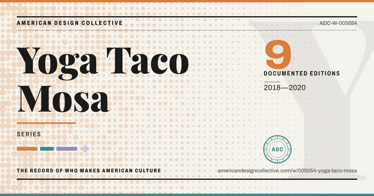 Registry card for Yoga Taco Mosa: the ADC seal, Yoga Taco Mosa, and how much is on record.