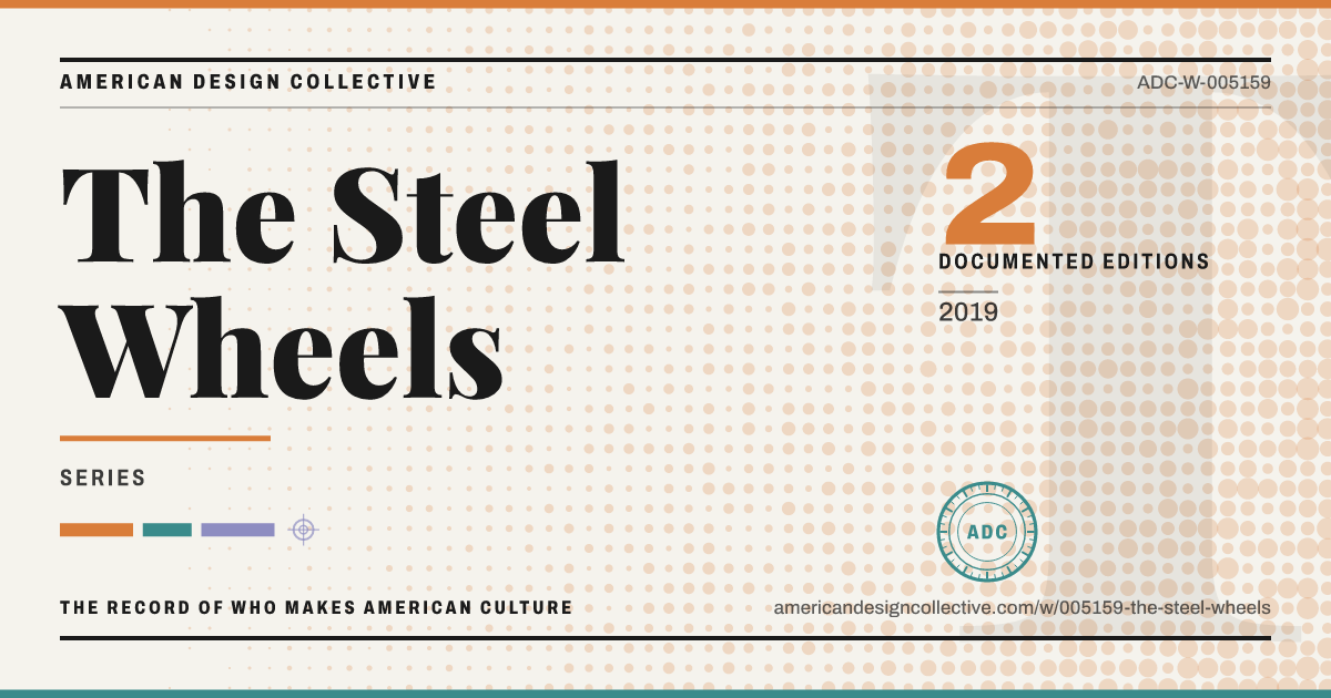 Registry card for The Steel Wheels: the ADC seal, The Steel Wheels, and how much is on record.
