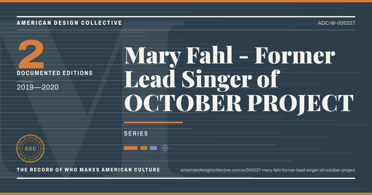Registry card for Mary Fahl - Former Lead Singer of OCTOBER PROJECT: the ADC seal, Mary Fahl - Former Lead Singer of OCTOBER PROJECT, and how much is on record.