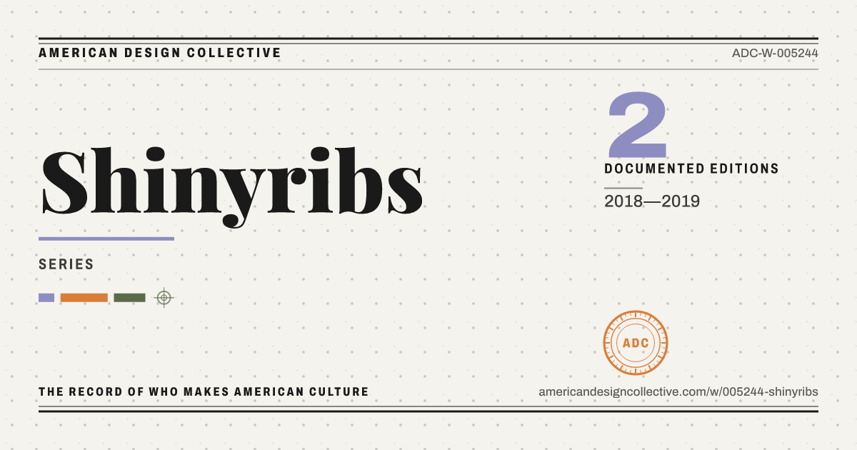 Registry card for Shinyribs: the ADC seal, Shinyribs, and how much is on record.