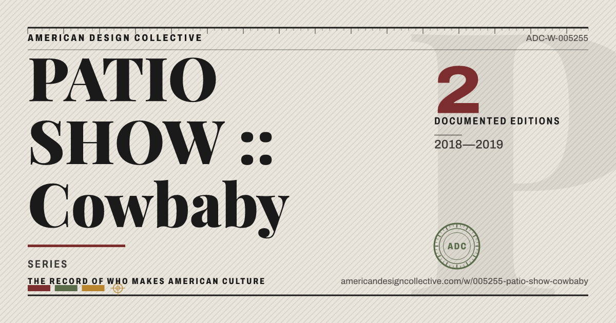 Registry card for PATIO SHOW :: Cowbaby: the ADC seal, PATIO SHOW :: Cowbaby, and how much is on record.