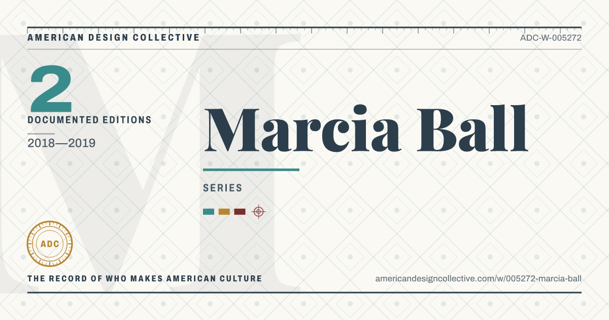 Registry card for Marcia Ball: the ADC seal, Marcia Ball, and how much is on record.