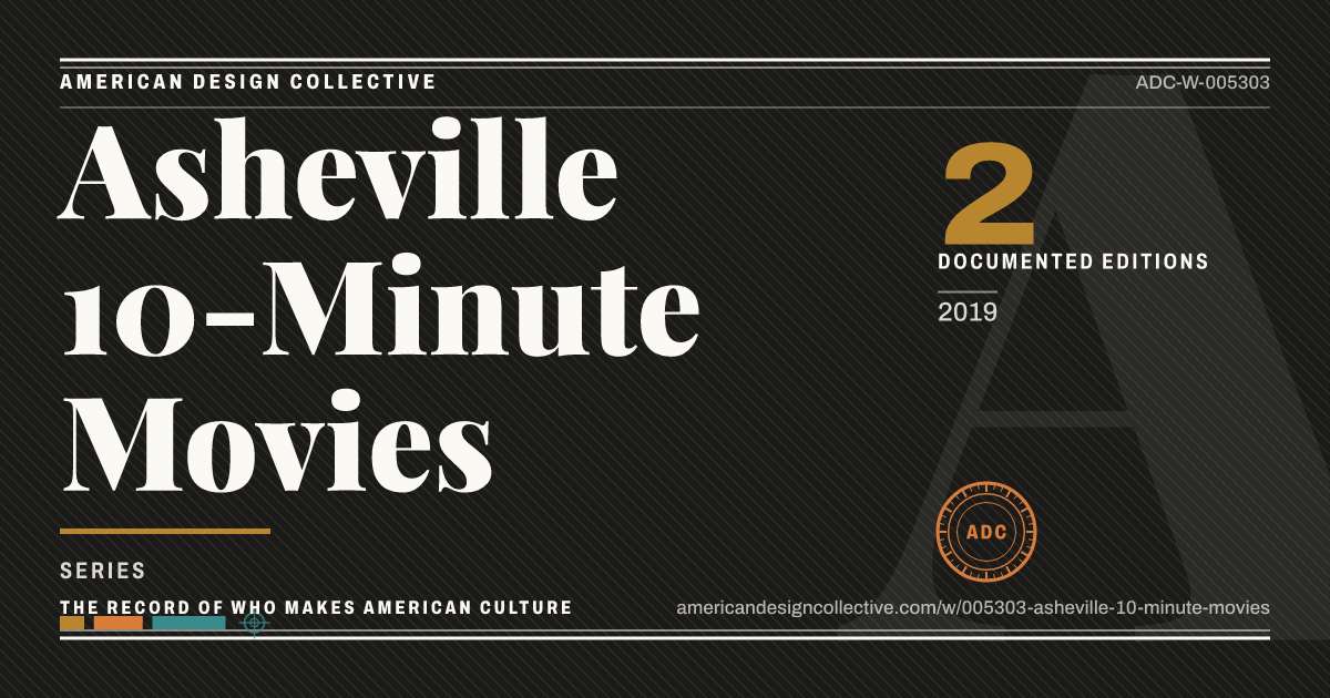 Registry card for Asheville 10-Minute Movies: the ADC seal, Asheville 10-Minute Movies, and how much is on record.
