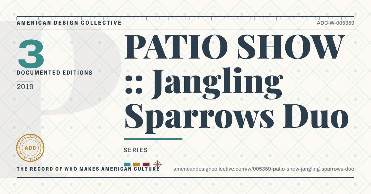Registry card for PATIO SHOW :: Jangling Sparrows Duo: the ADC seal, PATIO SHOW :: Jangling Sparrows Duo, and how much is on record.