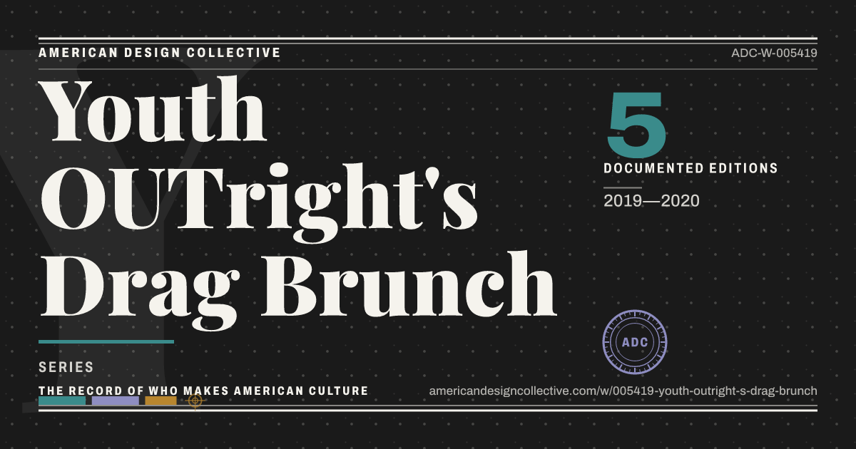 Registry card for Youth OUTright's Drag Brunch: the ADC seal, Youth OUTright's Drag Brunch, and how much is on record.