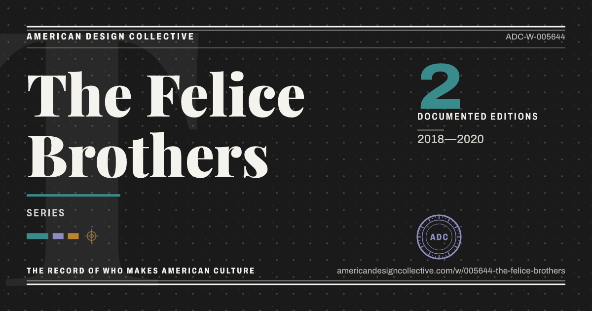 Registry card for The Felice Brothers: the ADC seal, The Felice Brothers, and how much is on record.