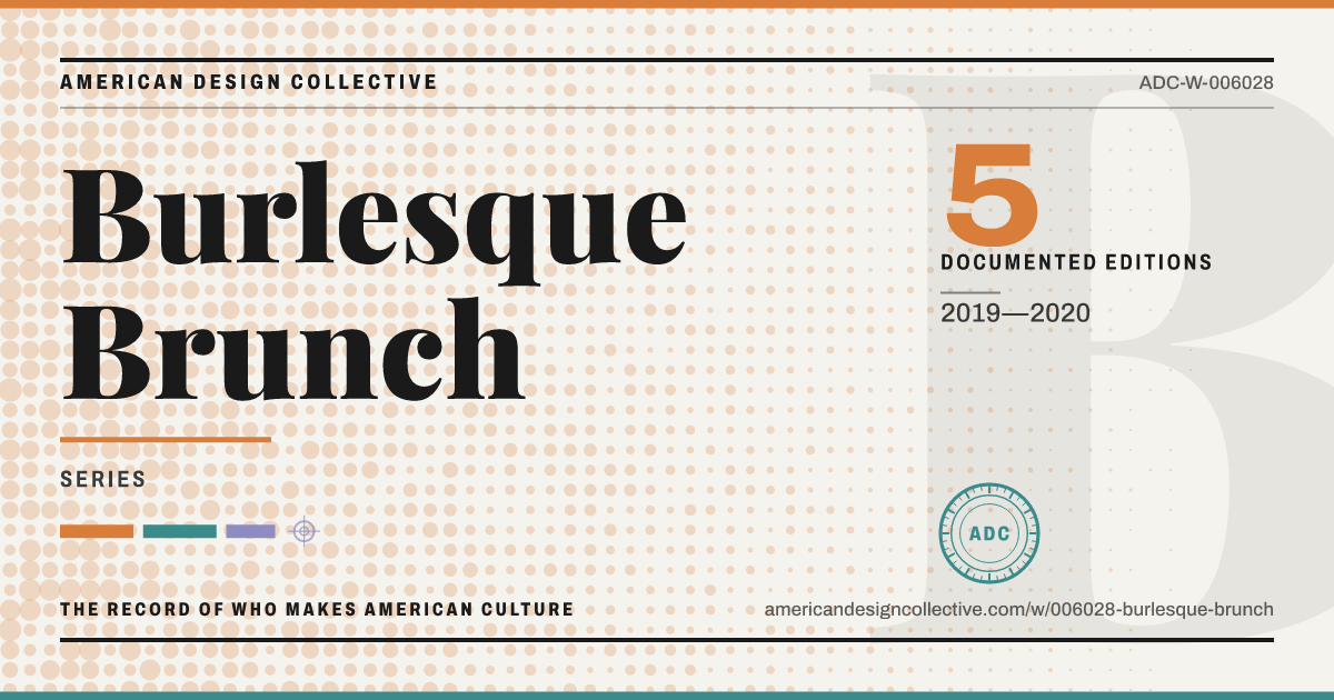 Registry card for Burlesque Brunch: the ADC seal, Burlesque Brunch, and how much is on record.