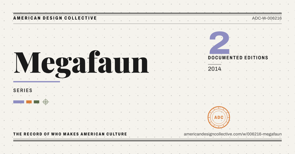 Registry card for Megafaun: the ADC seal, Megafaun, and how much is on record.