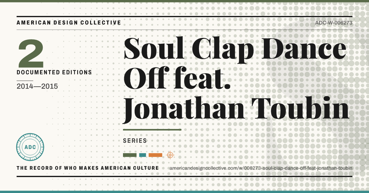 Registry card for Soul Clap Dance Off feat. Jonathan Toubin: the ADC seal, Soul Clap Dance Off feat. Jonathan Toubin, and how much is on record.