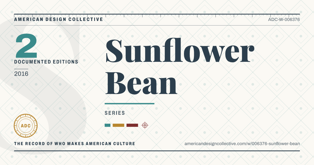 Registry card for Sunflower Bean: the ADC seal, Sunflower Bean, and how much is on record.