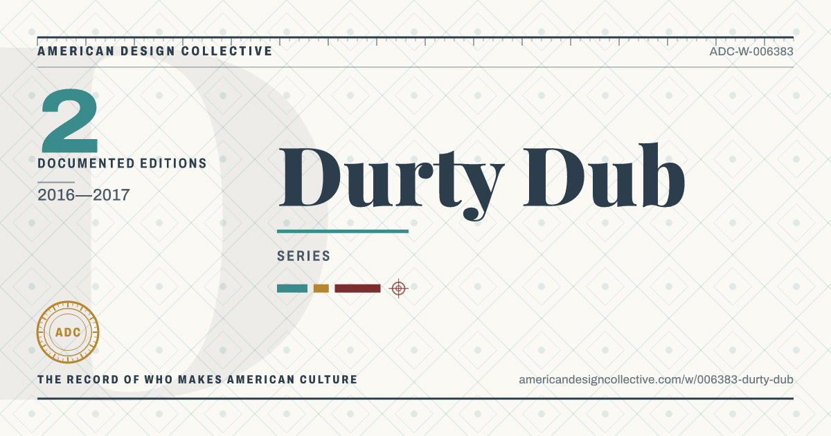 Registry card for Durty Dub: the ADC seal, Durty Dub, and how much is on record.