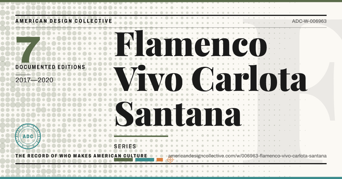 Registry card for Flamenco Vivo Carlota Santana: the ADC seal, Flamenco Vivo Carlota Santana, and how much is on record.