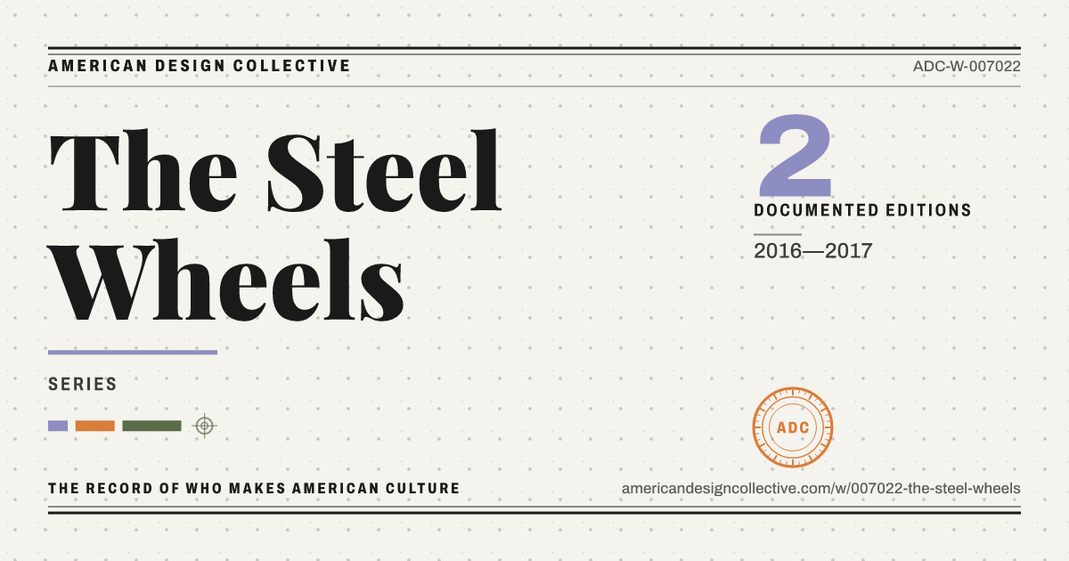Registry card for The Steel Wheels: the ADC seal, The Steel Wheels, and how much is on record.