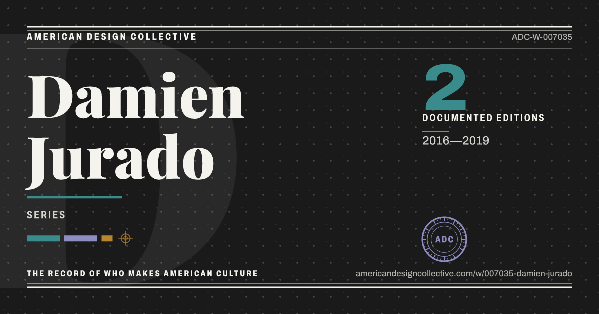 Registry card for Damien Jurado: the ADC seal, Damien Jurado, and how much is on record.