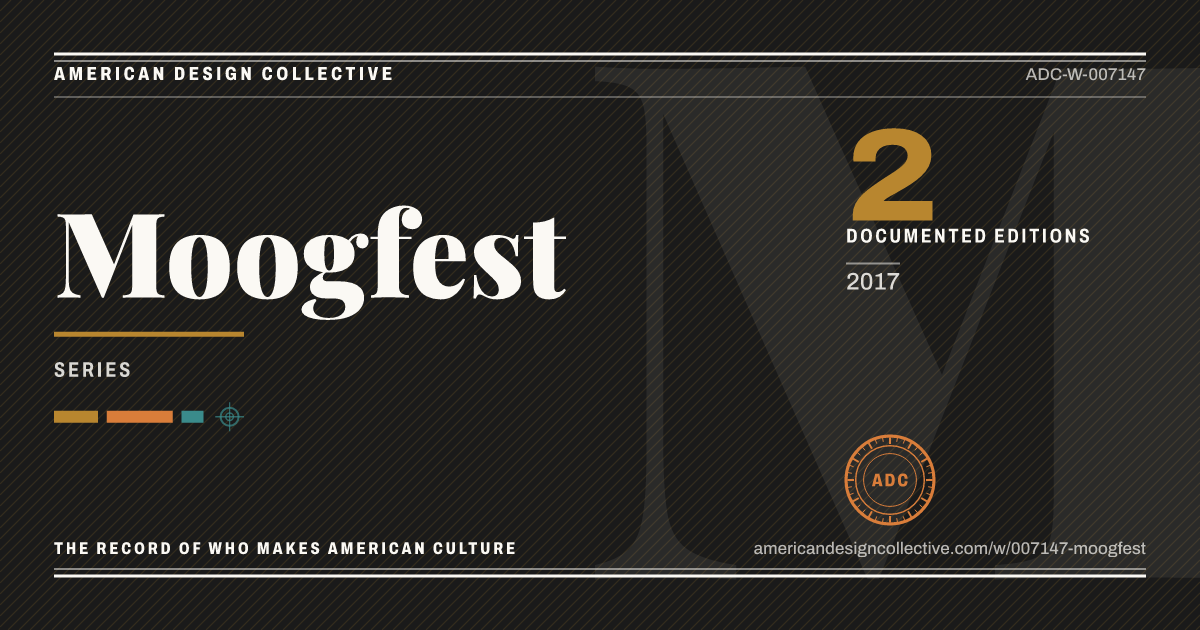 Registry card for Moogfest: the ADC seal, Moogfest, and how much is on record.