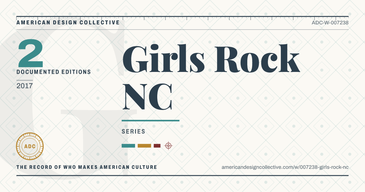 Registry card for Girls Rock NC: the ADC seal, Girls Rock NC, and how much is on record.