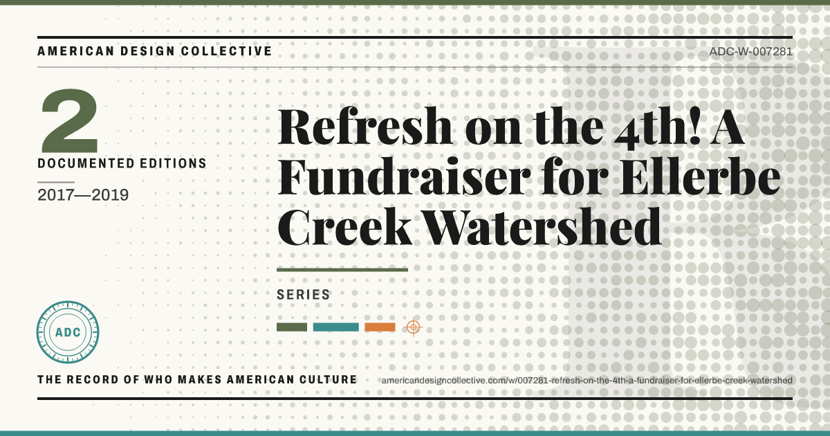 Registry card for Refresh on the 4th! A Fundraiser for Ellerbe Creek Watershed: the ADC seal, Refresh on the 4th! A Fundraiser for Ellerbe Creek Watershed, and how much is on record.